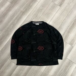 Vintage Mecca Jeans Co Long Sleeve Waffle Knit Graphic Shirt